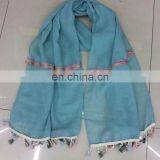 Fashion Sequin Strap Tassel Women Custom Cotton Scarf