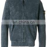 100% Polyester Grey Cotton Washed Zip Hoodie From Wensfashion Custom Fitness Hoodies thumbnail-2