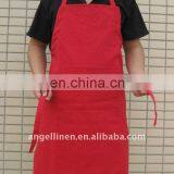 canvas bib apron in red color