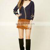 Wholesale Price Long Sleeve Embroidery High Quality Women's Tops and Blouses thumbnail-4
