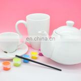 Children painting ceramic tea set/diy ceramic tea set/funny kids painting tea set