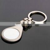 China Keychain Manufacturer Wholesale Enamel Round Engrave Pendant Keyfinder/custom Metal Keyrings