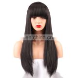 Human hair full lace wigs with bangs glueless lace wig