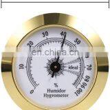 HQS006 Gold 2 Inch Diameter Round Metal Cigar Hygrometer Electronic Hygrometer Cigar Accessories for Cigar Humidor Factory Price thumbnail-3