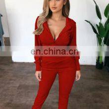 New Fashion Women Autumn Winter Casual Fleece Zipper Hooded Short Tops Long Sleeve Tops + Pants Suit Pants Set Two Piece Set thumbnail-4