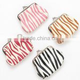 New zebra pattern clasp clip lock purse bag