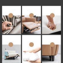 New Modern Minimalist Straight Three-Seat Leather Sofa Living Room High Foot Electric Function Sofa thumbnail-5