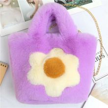 008 2023 new plush bag bucket bag artificial fur square bag women's handbag shoulder bag