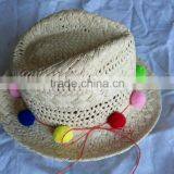New Style Straw Hat With Ball thumbnail-1