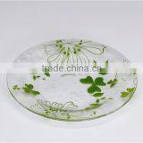 CE/EU/FDA/SGS/LFGB HIGH QUALITY DECORATIVE GLASS PLATE ,ROUND GLASS FRUIT PLATE,PAINTED GLASS PLATE thumbnail-1