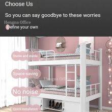 Space Saving Bed With High Frame HG-BB009 With Non-slip Ladder |1.2m/1.5m Bunk Bed Ideas for Small Rooms & Hostel Accommodation thumbnail-2