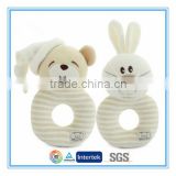 Promotion Baby plush bear and rabbit rattle toys