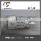 YXS(IC)/3.3K Ohm 1W 1% Metal Film Resistors Line Resistance , Electronic Components thumbnail-1