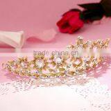 Gold Rhinestones Alloy Crystal Crowns Wholesale Factory Wedding Tiara Crown Band thumbnail-3