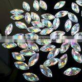 100pcs Clear AB Sew On Acrylic Crystal Diamante Rhinestone Navette Shape