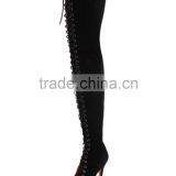 Fancy Hand Made Shoes Boots Ladies Summer Peep Toe Long Boots Lace Up Thigh High Boots for Women thumbnail-4