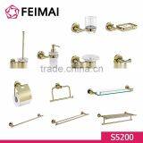 Simple Design Brass Gold Finished Double Tooth Brush Glass Holder thumbnail-4