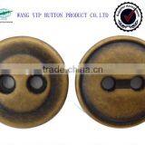 11mm Hot Sale Antique Brass 2 Holes Metal Buttons