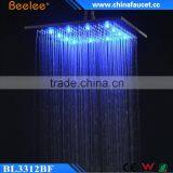 12 Inch Luxurious Bathroom Black Stainless Waterfall LED Light Square Head Shower thumbnail-3
