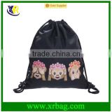 Women Mochila Man Sport Gym Bags Travel Backpack Monkey Printed Black Drawstring Bag