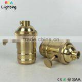 CE E27 Brass Metal Pendant Lamp Socket With Switch thumbnail-2