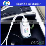 Dual usb smart car battery charger with customized logo