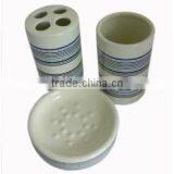 Novel Ceramic Bathroom Set Lotion Bottle Soap Dish Toothbrush Holder Tumbler thumbnail-1