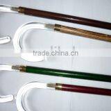 ACRYL HANDLE WITH WOODEN SHAFT CANE WALKING STICK thumbnail-1
