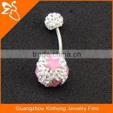 Beautiful Belly Button Rings, Wholesale China Factory Body Jewelry, Charm Navel Rings With Double Gems Balls thumbnail-1