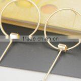 New Arrival Woman Fashion Simplicity Circle Brass Stud Earrings thumbnail-1