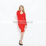 Latest Popular Chinese Long Sleeve One-piece Red Dress thumbnail-3
