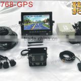 24voltage 7inch GPS monitor car reverse camera 4 ultrasonic parking sensor truck reversing assistance system