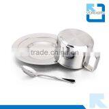 3 Pieces of 304 Coffee Cup and Saucer Set thumbnail-3