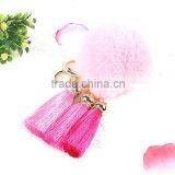 Rabbit Fur Pom Pom Keychain With Tassels for Lady Handbag/bag Charm Fur Ball KZ160071 Quality Choice thumbnail-4