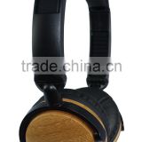 Wired wood headset with braid cable Shenzhen factory