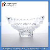 LongRun Eco-friendly 800ml Transparent Patterned Glass Fruit Plate