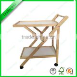 Hot sale fodable wooden room service trolley