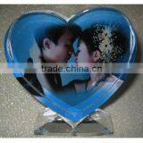 Heart Shaped Printing Colorful Crystal Photo Frame