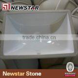 Rectangle Bathroom Undermount Ceramic Sink With Overflow Hole thumbnail-4