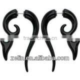 A Fake Spiral Ear Rings Stretchers in Black Acrylic Body Jewelry thumbnail-1