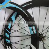 Popular Green FFWD Chinese Carbon Road Bike Wheels Beautiful Carbon Bicycle Wheels 3K/UD Weave Carbon Wheels for Road Bike thumbnail-3