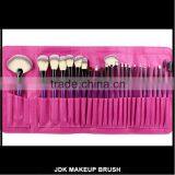 24pcs Professional Purple Handle Makeup Brush Set With Red Cosmetic Bag Fan Brush thumbnail-2