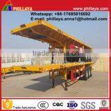 China New 40T 3 Axle Drop Deck Trailer for Container Transport thumbnail-1