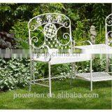 POWERLON Vintage 2 Seater Garden Bench Wrought Iron Outdoor Furniture thumbnail-5