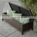 2017 Trade Assurance Sigma Customized Outdoor Wicker Brown Long Rattan Storage Ottoman thumbnail-1