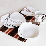 16pcs Ceramic Dinnerware Set, Porcelain With Decal thumbnail-1