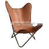 Anti-brown Leather Metal Butterfly Chair thumbnail-6