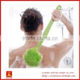 Colorful and hanging bath brush with long shaft