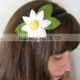 on Express Hot Sale New Products Handmade Eco Friendly Fabric Decoration Felt Flower Turban Headband Made in China thumbnail-1