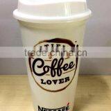 Hot and Cold Plastic Travel Coffee Cup With Lid and Silicone Band thumbnail-2